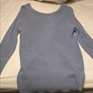 Market & Spruce Periwinkle Twist Back Sweater